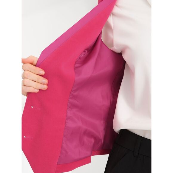 Velvet Suit Waistcoat Retro Sleeveless Steampunk Blazer Dressy Vest Hot Pink - Picture 5 of 5